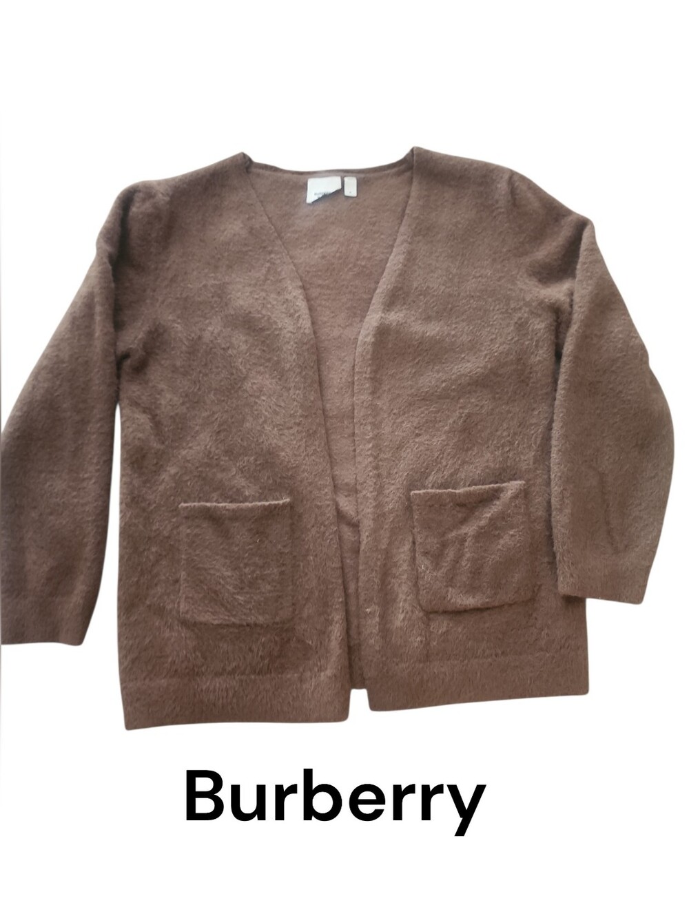 Burberry Brown Open-Front Pocket Cardigan